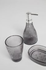 Сірий скляний набір аксесуарів у ванну - Зображення 2