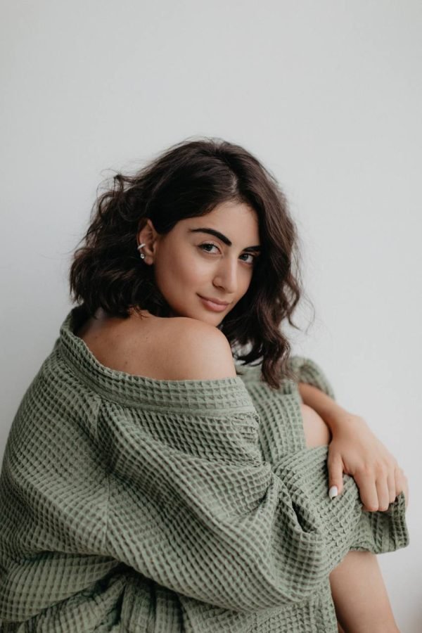 вафельний халат оливковий