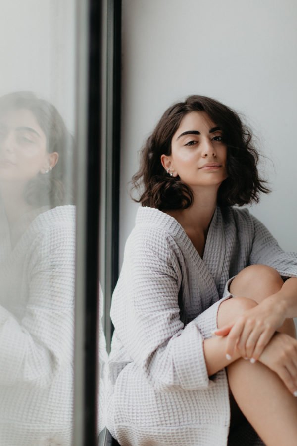 сірий мякий халат купити