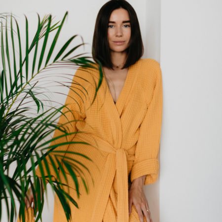 вафельний халат жовтий