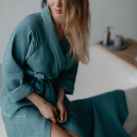 вафельний халат бірюзовий