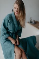 вафельний халат бірюзовий