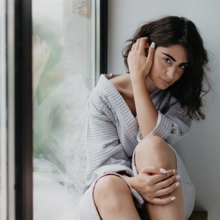 вафельний халат сірий купити