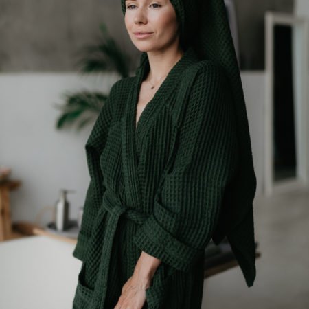 вафельний зелений халат