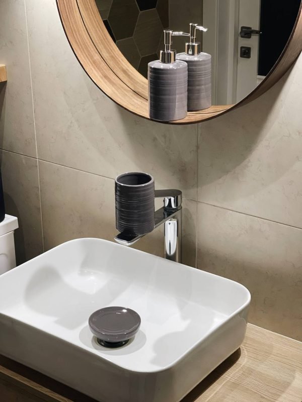 Керамічний набір у ванну сірий - Зображення 2