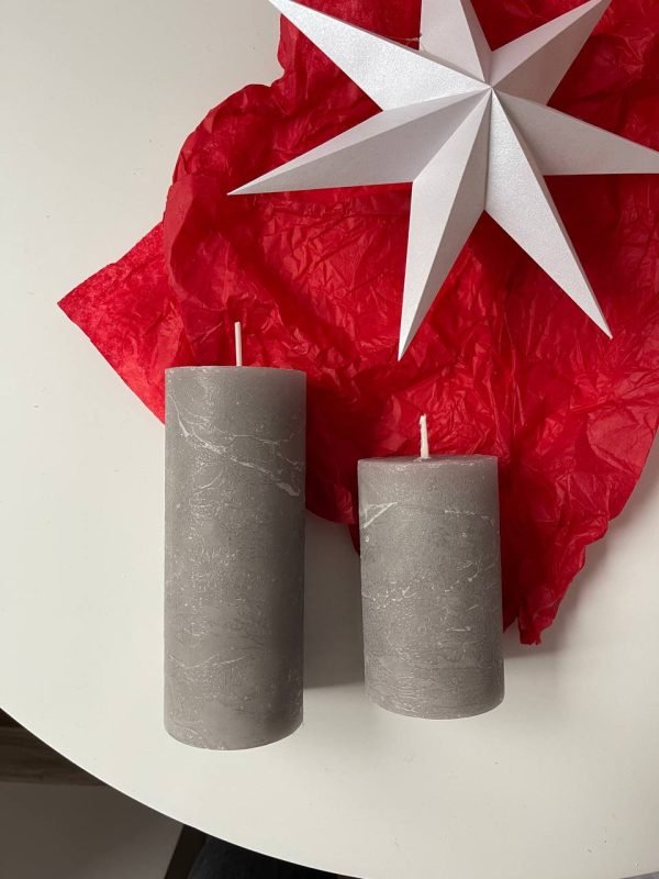 Сірі целіндричні свічки - Зображення 1