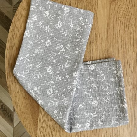 Рушники кухонні з квіточками сірі