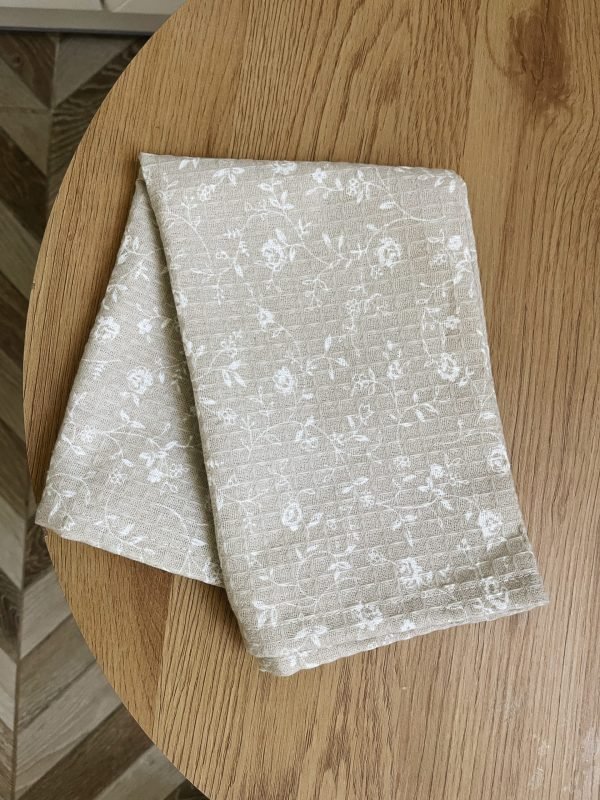 Processed with VSCO with a6 preset Рушники кухонні з квіточками бежеві - Зображення 1